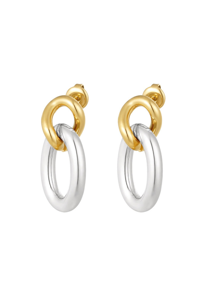Mixed Gold and Silver Hoop  Waterproof Earrings 
