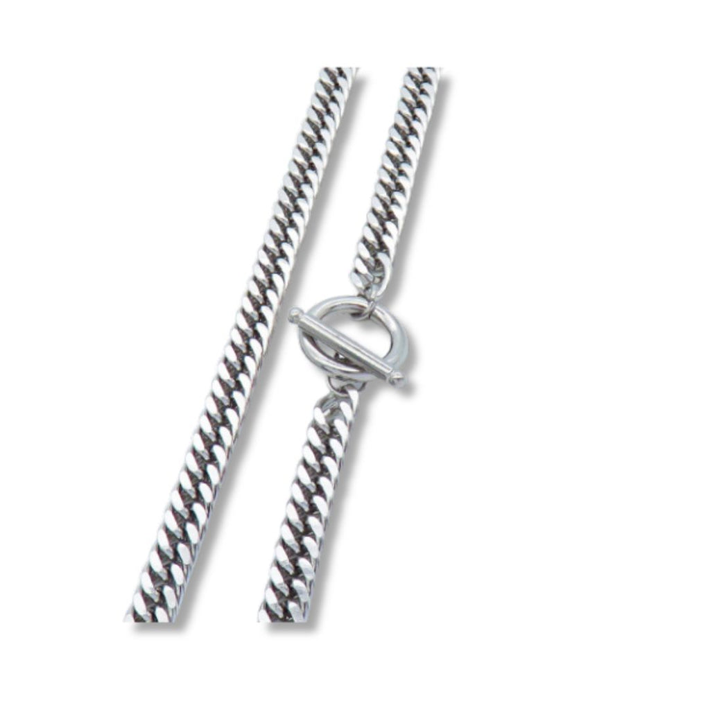 T Bar Chain Necklaces Waterproof Silver Chunky Necklace