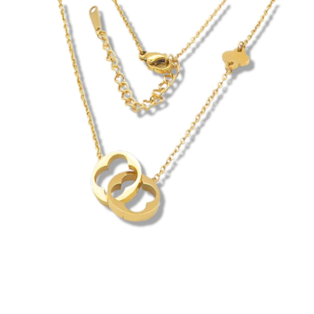 waterproof duo clovers necklace gold necklace