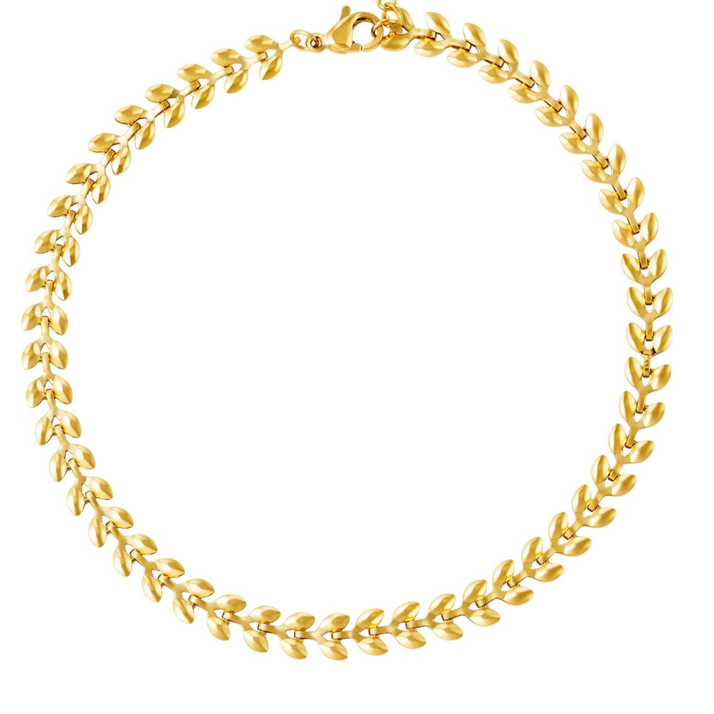 Leaf Anklet  Gold waterproof tarnish free jewellery 
