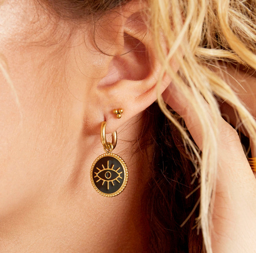 Waterproof sweatproof jewellery | Gold dainty minimalist studs earrings