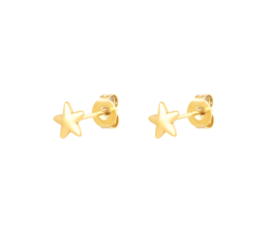 Waterproof sweatproof jewellery | Gold dainty minimalist stud earrings