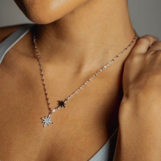 waterproof mystic star silver necklaces